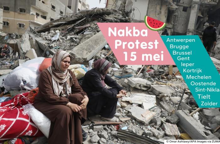 twee vrouwen in tranen op het puin van gaza